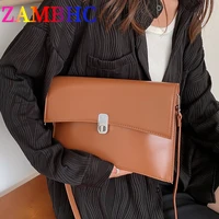 simple womens messenger bag high quality pu leather shoulder crossbody bags for women 2022 fall solid color handbags clutch sac