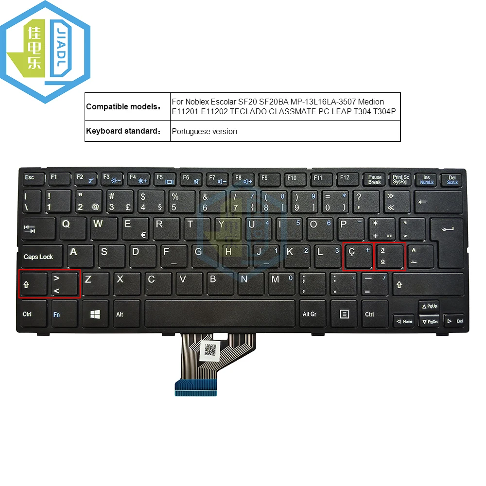 Фото Новая португальская клавиатура для ноутбука Latin PT-BR PO для Noblex Escolar SF20 SF20BA Medion E11201TECLADO CLASSMATE PC LEAP T304 T304P №1