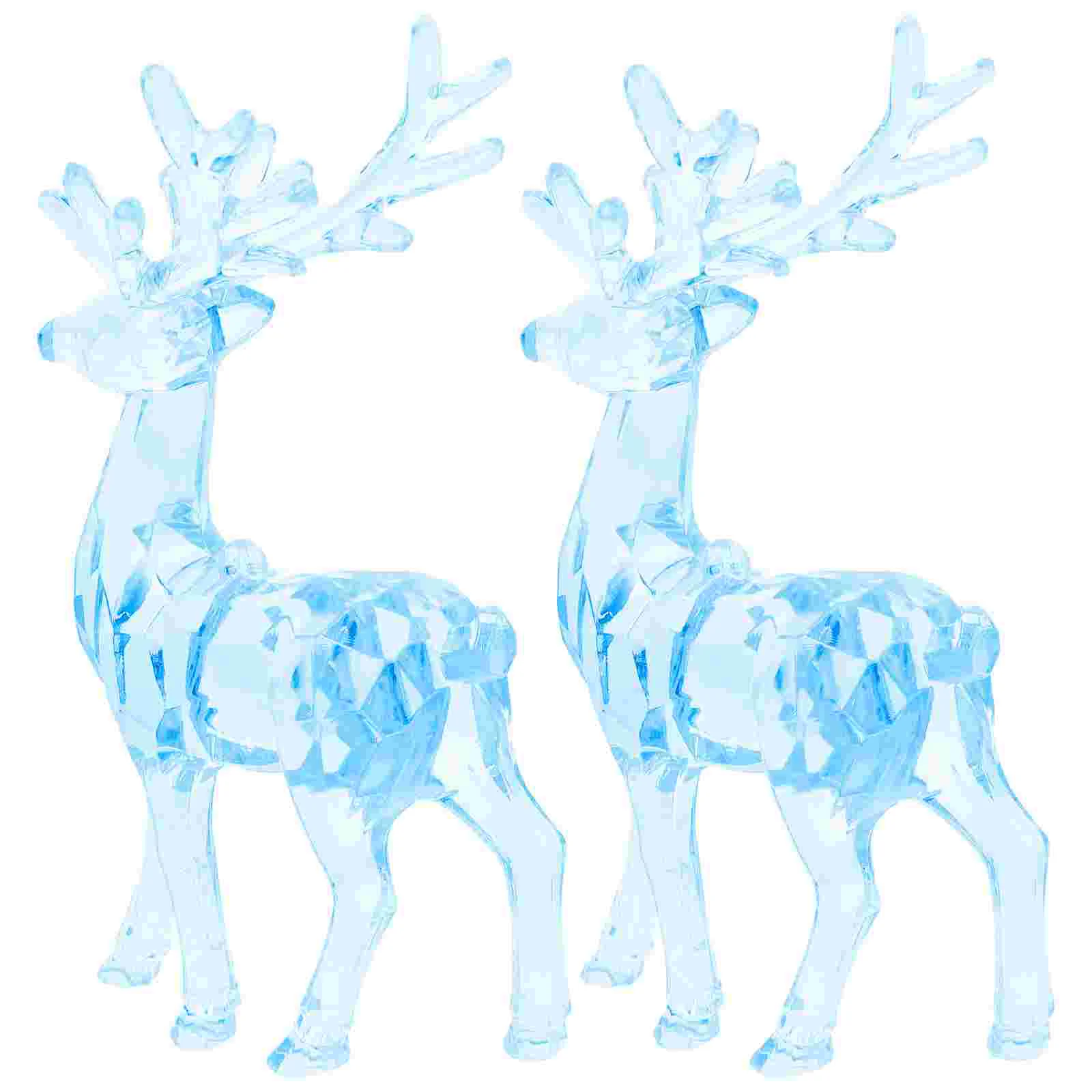 

2 Pcs Christmas Favors Decoration Decorative Props Deer Tree Hanging Ornament Acrylic Supplies Xmas Crafts
