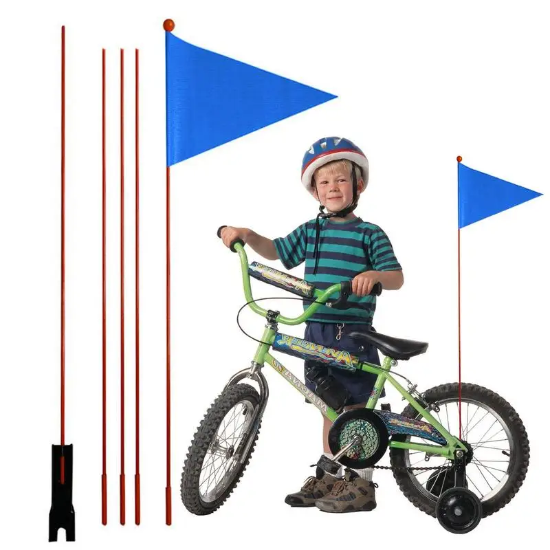 

Bike Safety Flag Go Cart Water Resistant Safety Flag With Poles Children Bike Reusable Safety Flag 2.2m For Children Bike