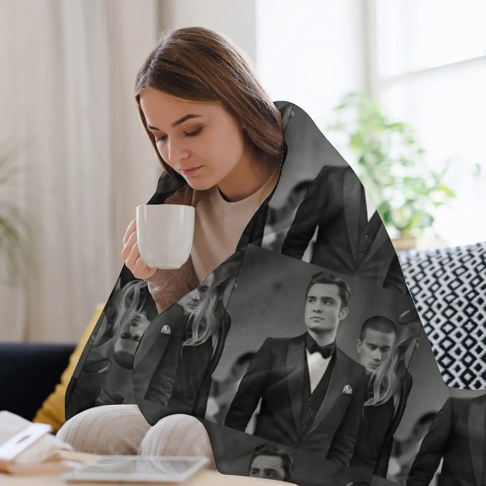 Плед Ed Westwick Пляжное очень большое одеяло из фланелевой ткани