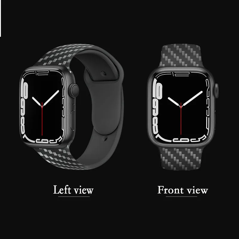 Ремешок из углеродного волокна для Apple Watch сменный Браслет 44 мм 40 38/42 iWatch 7 6 5 4 3 SE