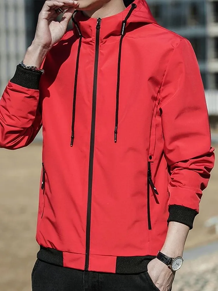 Куртка мужская демисезонная с капюшоном и защитой от ветра батальных размеров