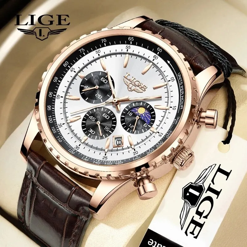 New Mens Watches Top Brand Luxury Men Wrist Watch Leather Quartz Watch Sports Waterproof Male Clock Relogio Masculino+Box