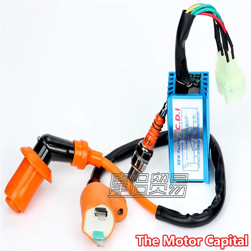 Гоночная катушка зажигания GY6 + A7TC Свеча зажигания + AC CDI 5 контактов для 50-125 куб. См 140 куб. См 150 куб. См 160 куб. См XR50 CRF50 велосипед-внедорожник