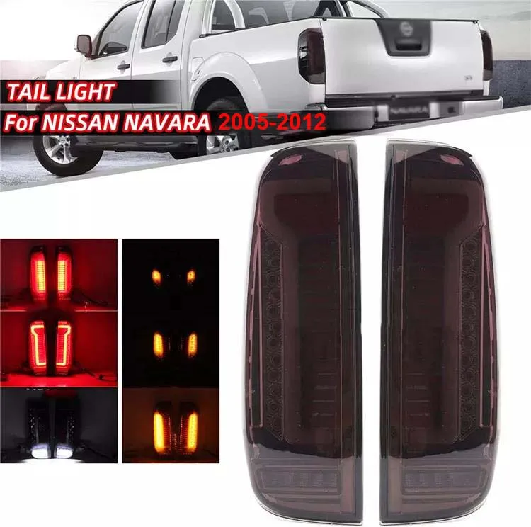 

1 Pair LED Rear Brake Lights Assembly For FOR NISSAN NAVARA 2005 2006 2007 2008 2009 2010 2011 2012 Smoked LED Tail Light Lamp