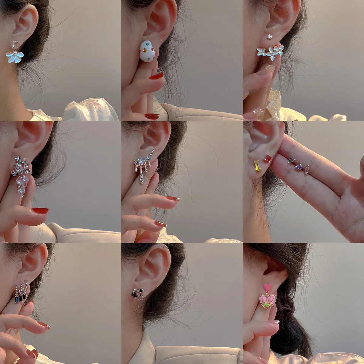

European and American Style Dark Love Earrings Design Sense 2023 New Trendy Earrings Female Sweet High-quality Earrings
