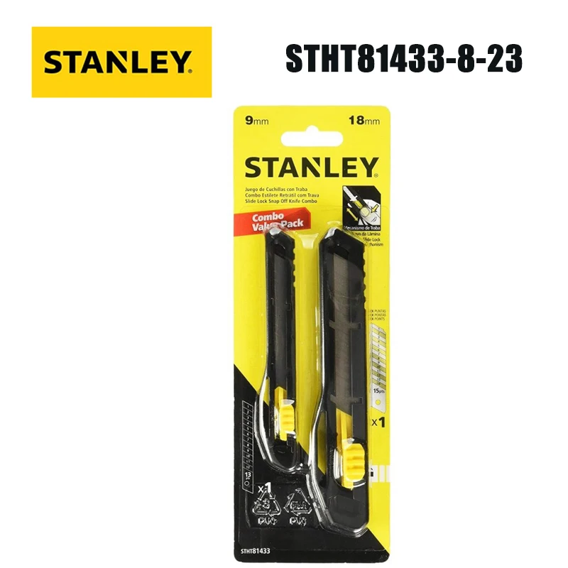 

Stanley STHT81433-8-23 нож для резки бумаги Экспресс-резки обои ручной работы набор офисных ножей 9 + 18 мм.