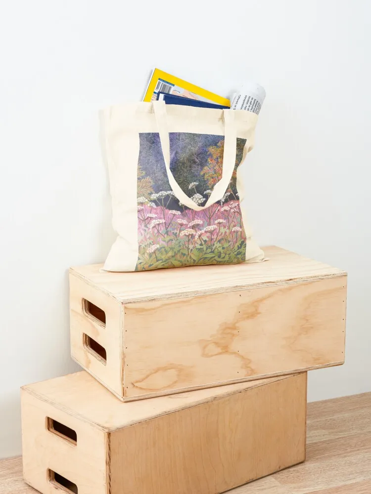 Hogweed Field (акрил на холсте) Большая сумка-тоут заказ Сумка-шоппер Холщовая большая