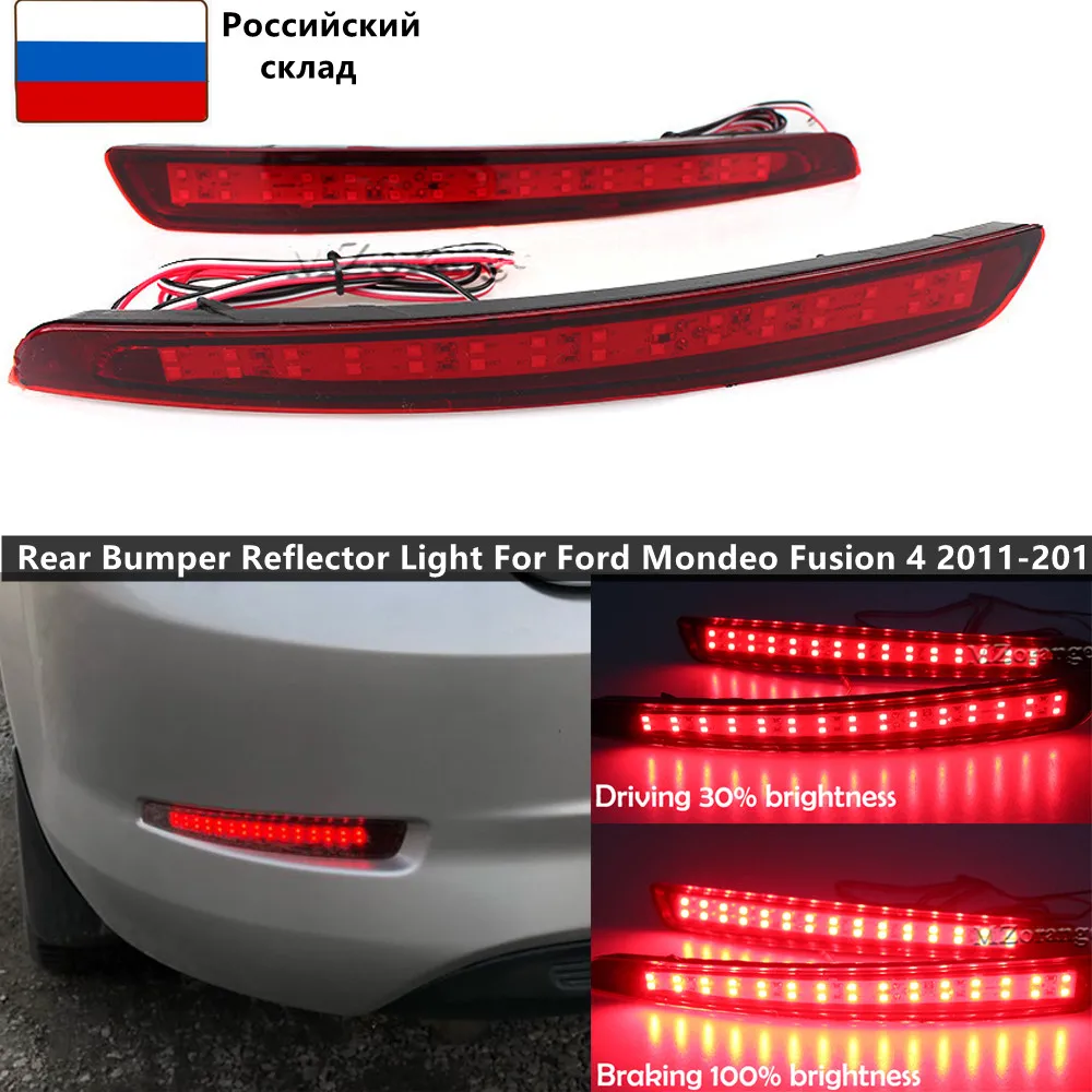 

Tail Light LED Rear Bumper Reflector Brake Car Styling For Ford Mondeo Fusion 4 2011 2012 2013 Warning Light Car Accessories