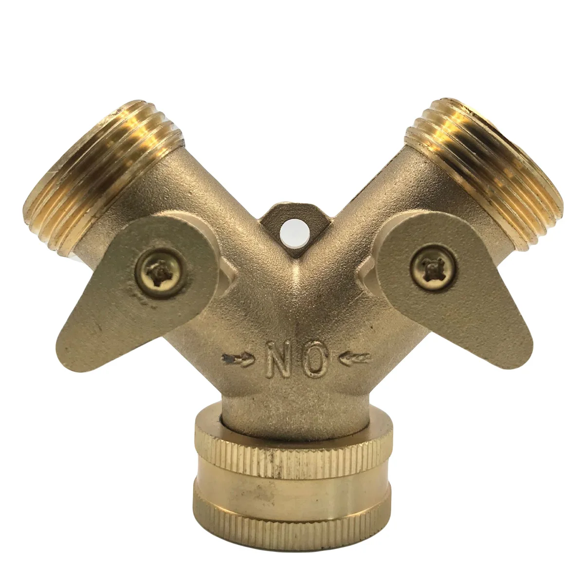 

3/4" Brass Two Way Tap Connector Adaptor Garden Hose Pipe Splitter - American Thread 3/4"