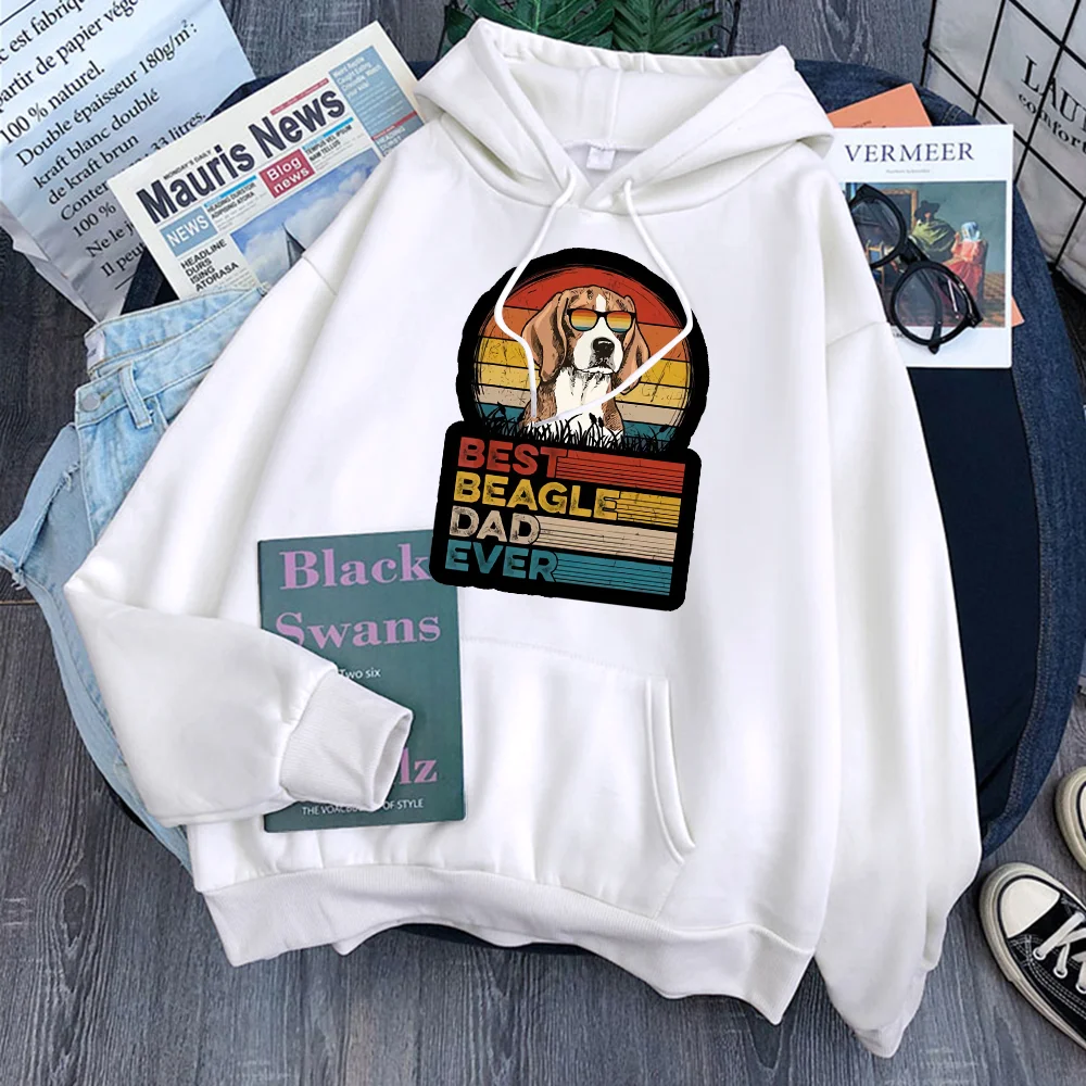 

Funny Best Beagle Dad Ever Hoodies Women Kawaii Cartoon Graphic Streetwear Unisex Top Funny Father's Day Gift Winter Sweatshirt