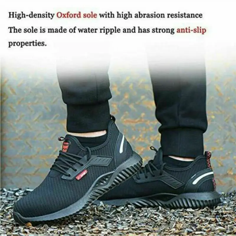 Work Black Sports UK Safety Shoes for Toe Trainers Lightweight Men Women Steel