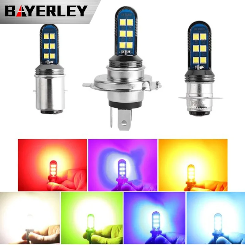 Лампы для мотоциклетных Фар H4 LED H6 BA20D Led P15D H6W, мотоциклетные фары с высоким и низким лучом, противотуманные фары для мотоциклов, дневные ходовые огни 12 В, белые