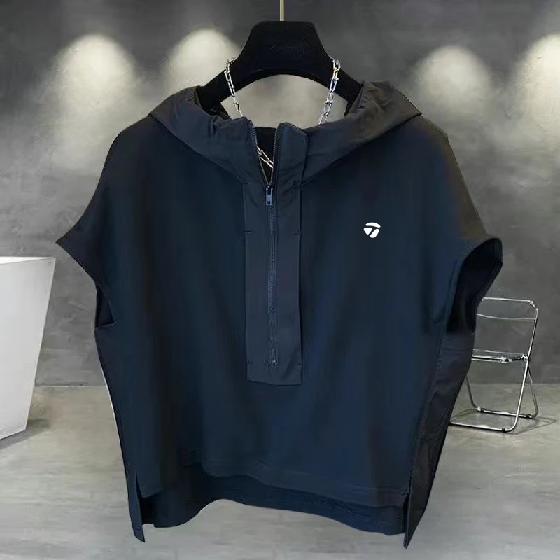 

Мужская футболка для гольфа с капюшоном, Мужская одежда для гольфа, 2023