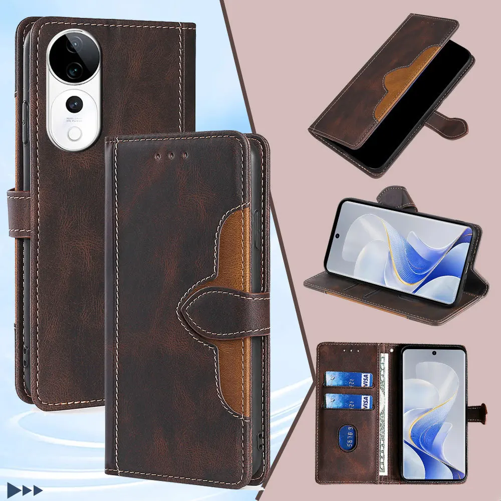 Фото Кожаный чехол-книжка для Google Pixel 10 Pro XL 10A 9 9A 8 8A 7 7A 6 6A в стиле ретро с 2 слотами для карт Visa, защита от царапин, кошелек-чехол для телефона №2