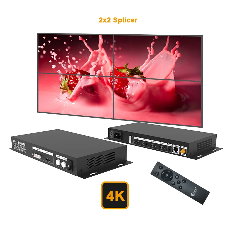 Контроллер видеостены 2x2 AMS-HVS-C4 Лучший Hd 4 ТВ Многоэкранный сварочный аппарат с