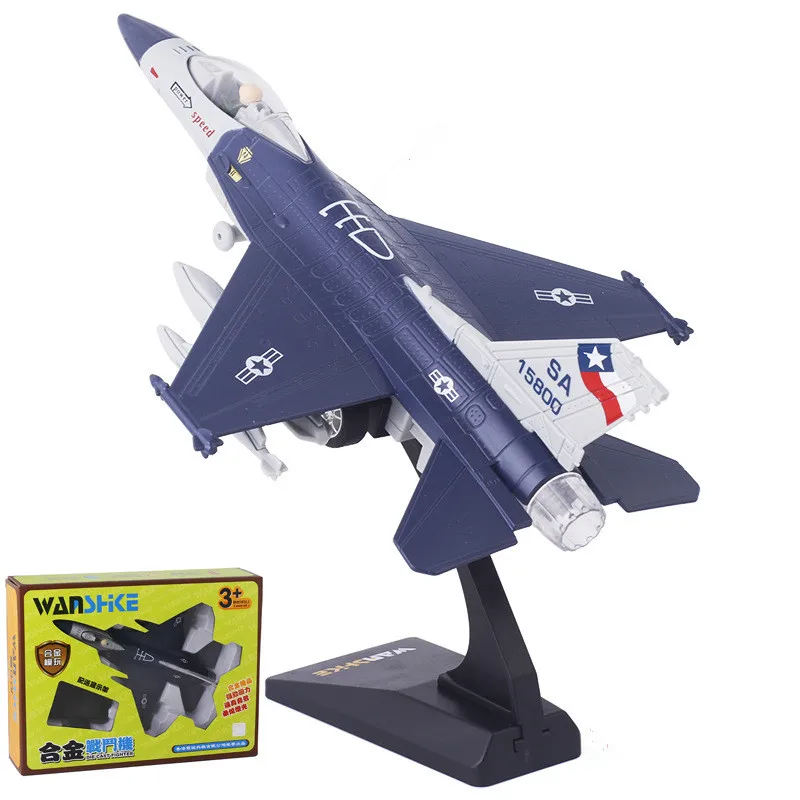 

Hot 1:72 alloy pull back F16 fighter model,simulation sound and light aircraft toy,Diecast alloy collection ornament model