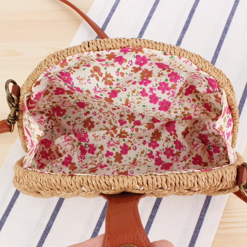 Mini Rattan Beach Bag Handbags for Women 2022 Designer Luxury Straw Bag Bohemian Small Bali Travel Woven Shoulder Crossbody Bag