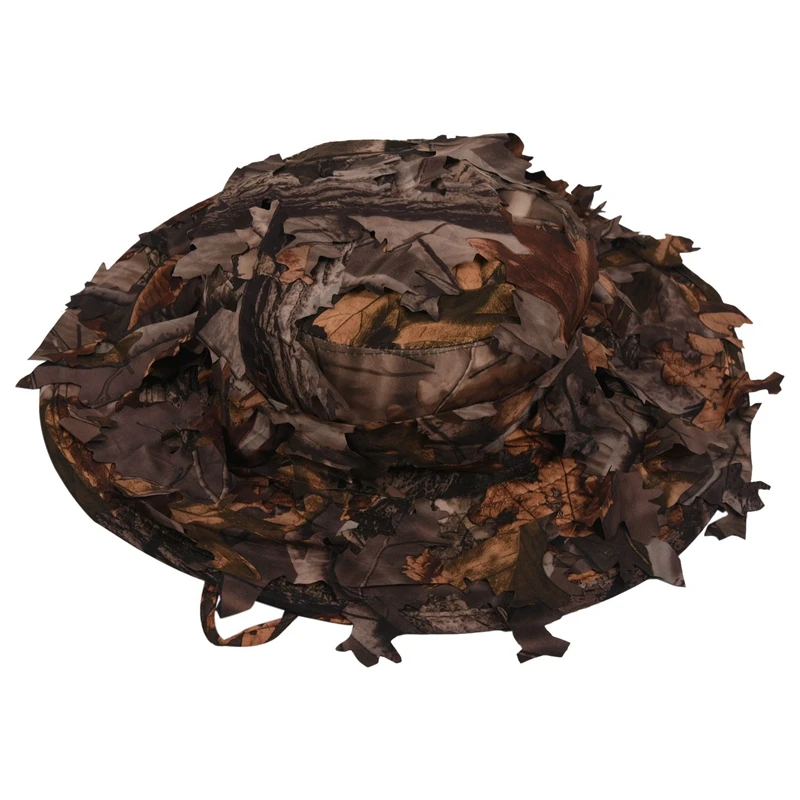 

Camouflage Hunting Hat With Bionic 3D Real Tree Leaf Hunting Cap Fishing Hat For Outdoors