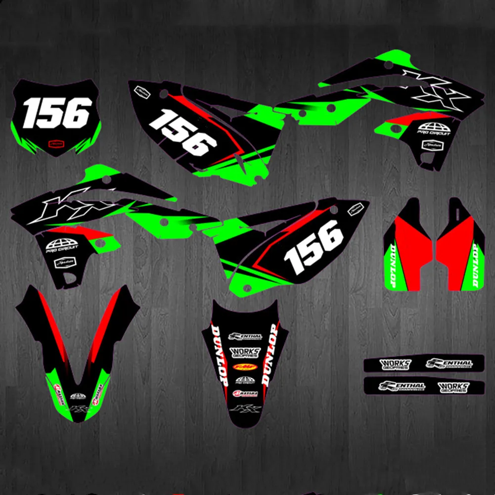 Наклейки с номером и именем на заказ наклейки графические фоны наборы для Kawasaki