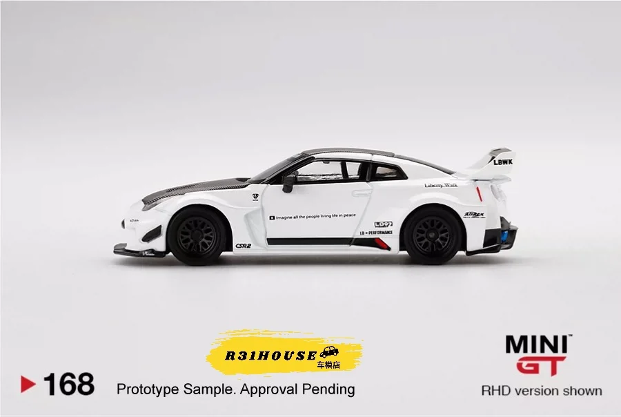 Фото 1:64 LBWK R35 WORKS 35GT-RR, ограниченная серия, литая под давлением модель автомобиля из сплава 168, украшения для взрослых, игрушки для мальчиков, подарки для детей №3
