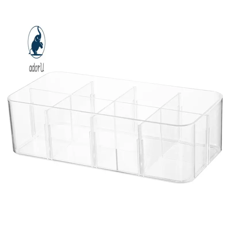

Multifunctional Clear Acrylic Organizer 4/8 Grids Detachable Compartment Socks Underwear Storage Drawer Cosmetic Storage Box