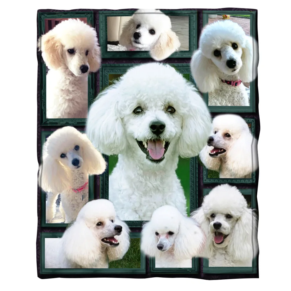 

Фланелевое Одеяло с объемным рисунком в виде пуделя, носимое одеяло, Взрослые/детские одеяла для кровати, одеяло