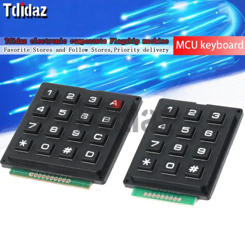 

3*4 4*4 Matrix Switch Keyboard Keypad Array Module ABS Plastic Keys 4x4 3x4 12 16 Key Button Membrane Switch DIY Kit for Arduino