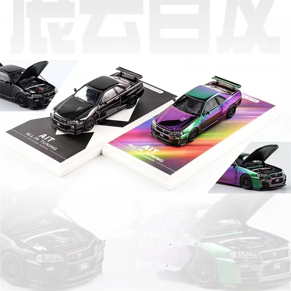 TIME MICRO/AM 1:64 GTR34 гальваническое обесцвечивание картина модель автомобиля из сплава