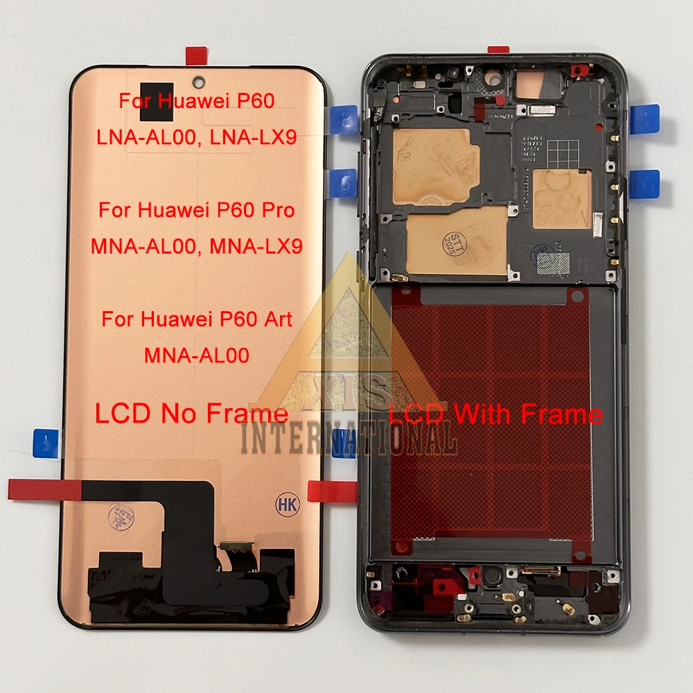 Фото Оригинальный OLED-дисплей 6,67 дюйма для Huawei P60 LNA-AL00, экран LCD AXIS для Huawei P60 Art MNA-AL00 / P60 Pro MNA-LX9 с рамкой №1