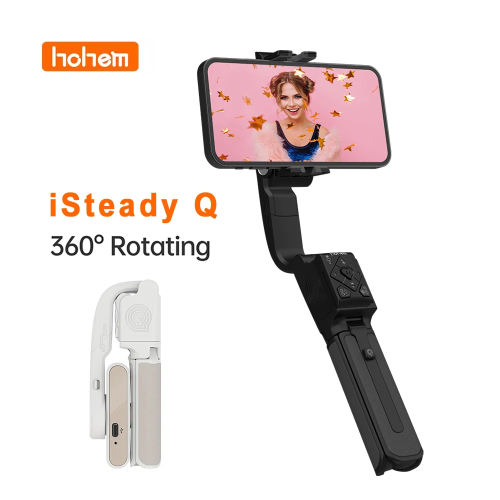 

Hohem iSteady Q Smartphone Gimbal Handheld Stabilizer 360 Rotating Face Tracking Selfie stick for Mobile Phone iPhone Android