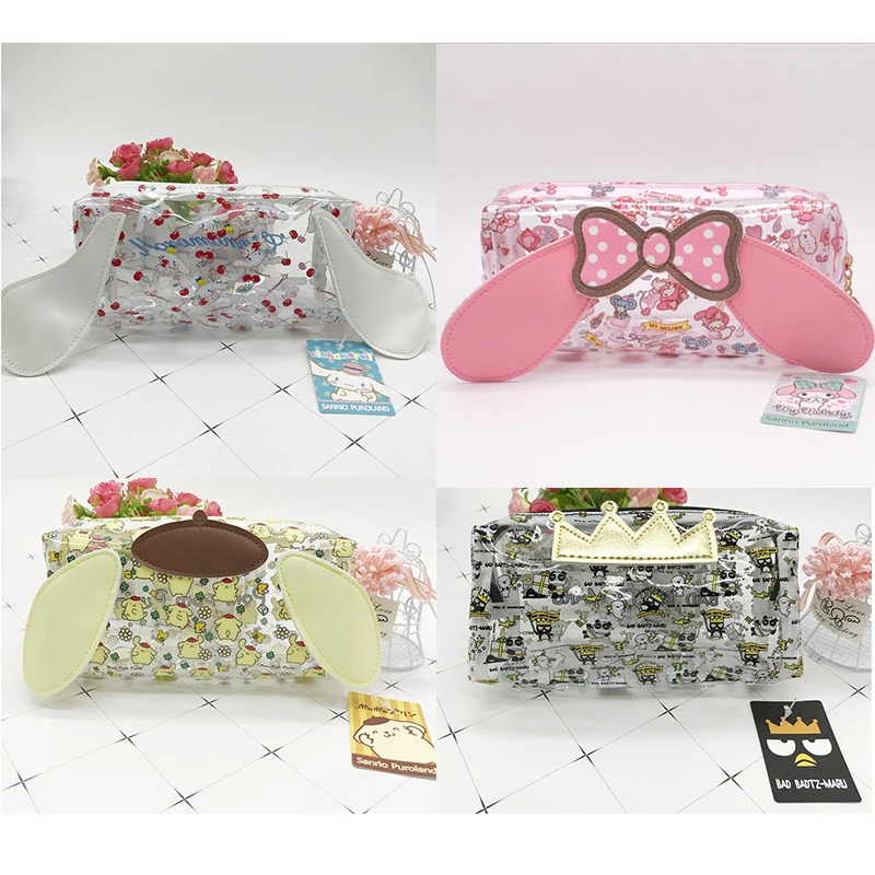 

Cinnamoroll Anime Large Capacity Pvc Storage Bag My Melody Cosmetic Bag Purin Dog Transparent Cartoon Stationery Bag Girl Gift