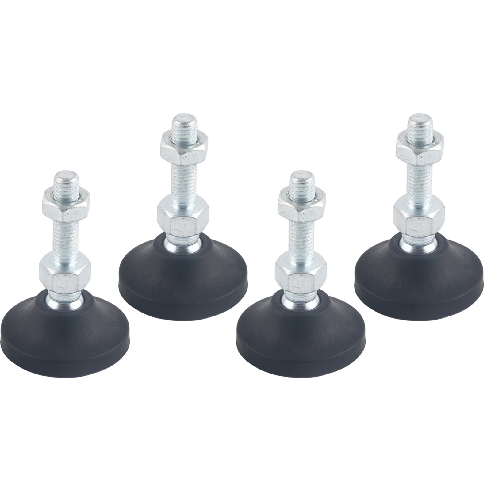 

4pcs Adjustable Furniture Leveler Threaded Shank Sofa Black Nuts Installation Adjustment Pads Chair Table Heavy Swivel Feet