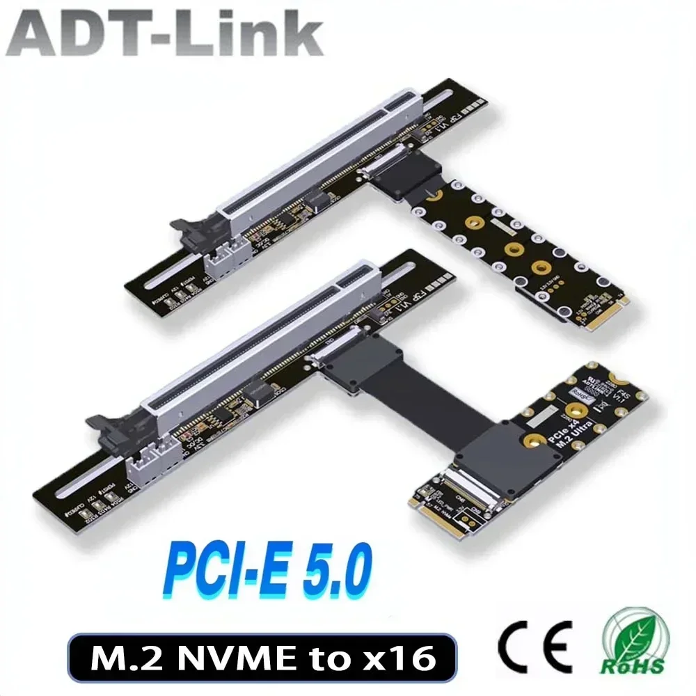Кабель-удлинитель для видеокарты M.2 NVMe Key M-PCI-E 5 0 x16 с поддержкой SATA