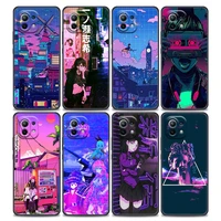 vaporwave glitch anime phone case for xiaomi mi 11i 11 11x 11t poco x3 nfc m3 pro f3 gt m4 soft silicone