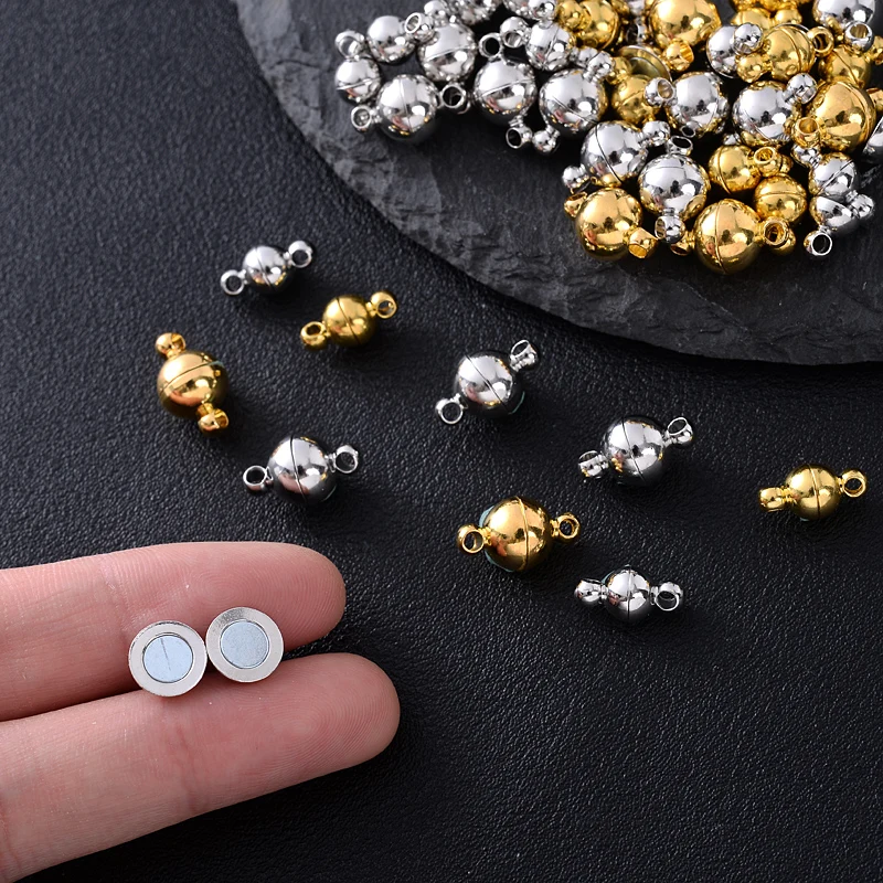 

5-10sets Ball Shaped Magnet Connector Clasps End Caps Fasteners Separable Closures Magnetic Buckle for Jewelry Making Component