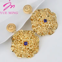 newest drop earrings gold plated earrings for women jewelry set ladies daily wear party holiday wedding jewelry gift earring