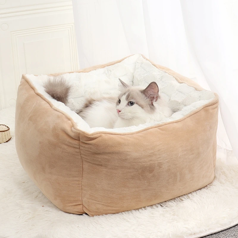 

2020 new cat's Kennel dog's Kennel washable Teddy Samoye autumn winter Plush deep sleep dog bed