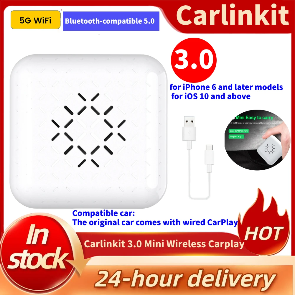 Carlinkit 3.0 Mini Wireless Carplay Adapter Dongle Activator For Audi Proshe Benz VW Volvo Toyota IOS 16 Plug And Play MP4 MP5 - купить по
