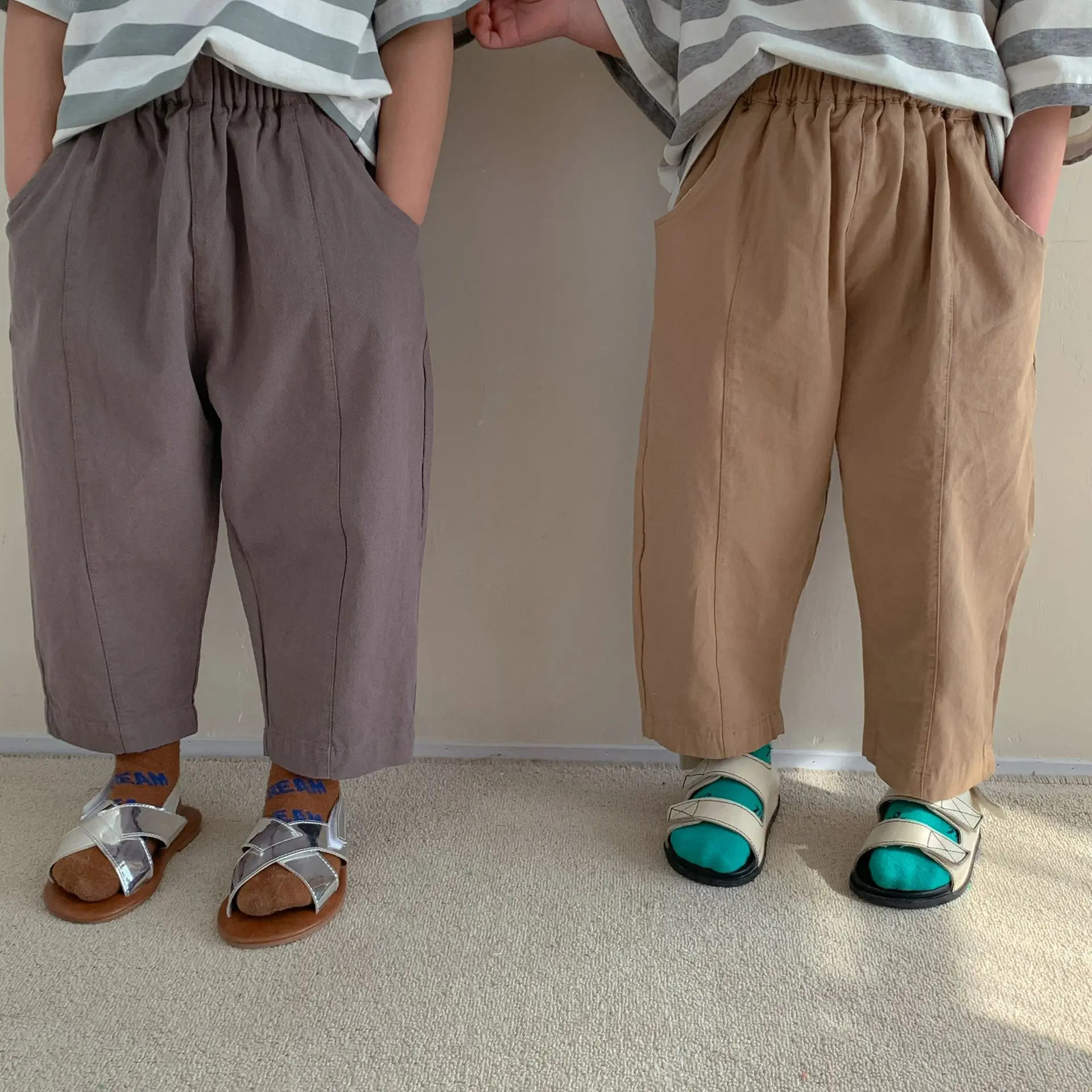 

Spring Children solid color cotton Hip pants Kids all-match casual trousers kids clothes korean baby clothes kids pants