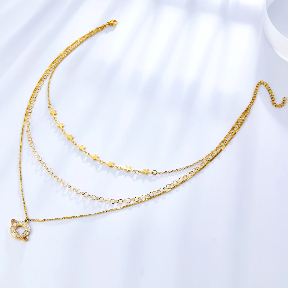 

Женское многослойное вечерние жерелье с подвеской в виде тела с кристаллами