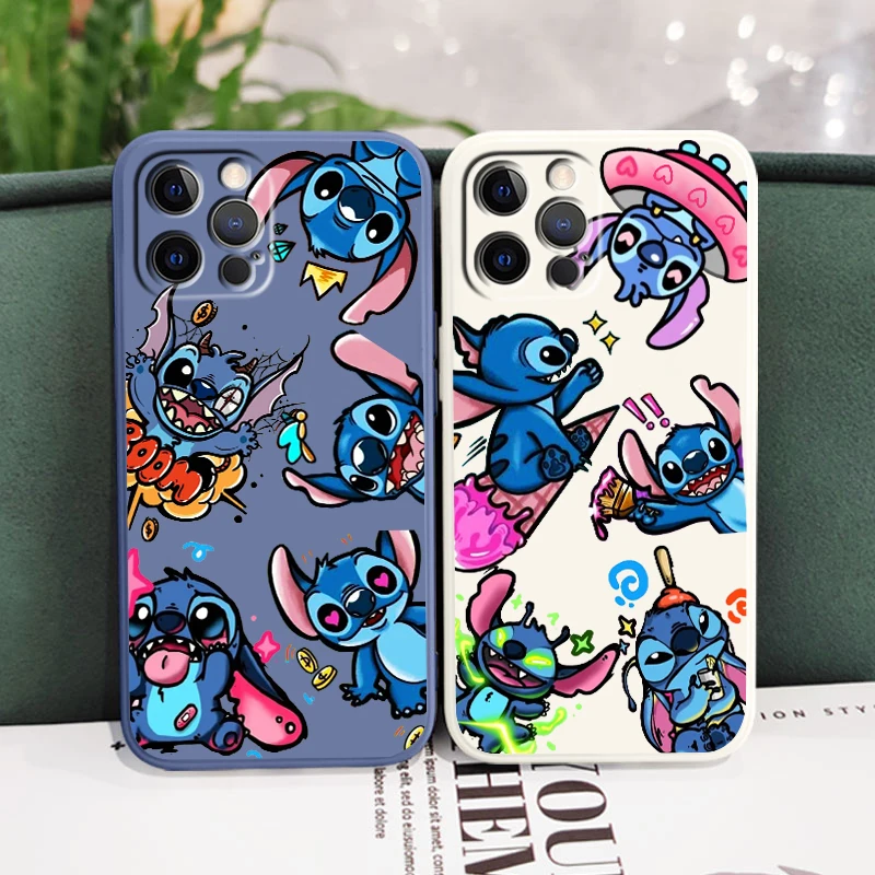 

Liquid Rope Cover Lilo & Stitch Anime Cartoon Phone Case For Apple iPhone 14 13 12 Mini 11 XS Pro Max X XR 8 7 SE 2020 Funda