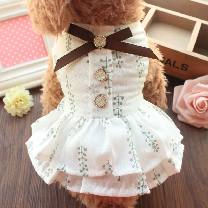 

Cartoon Dog Clothes Floral Clothing for Dogs Princess Dress Super Pet Outfits Small Cute Spring Summer Colourful Girl Ropa Perro