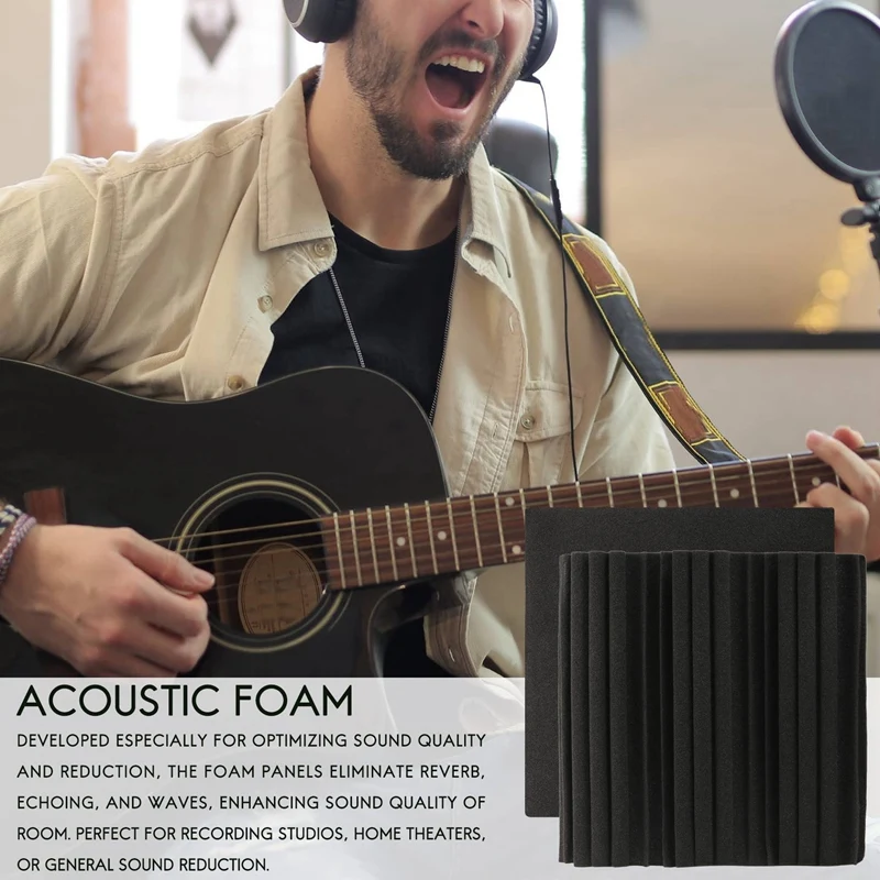 Звукоизоляционные панели 12 шт. звукоизоляционные из пеноматериала 12x12x2 дюйма для