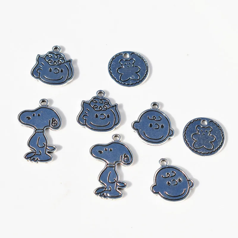 

Cute Kawaii Snoopy Simple Ornament Accessories round Pendant DIY Earrings Necklace Material