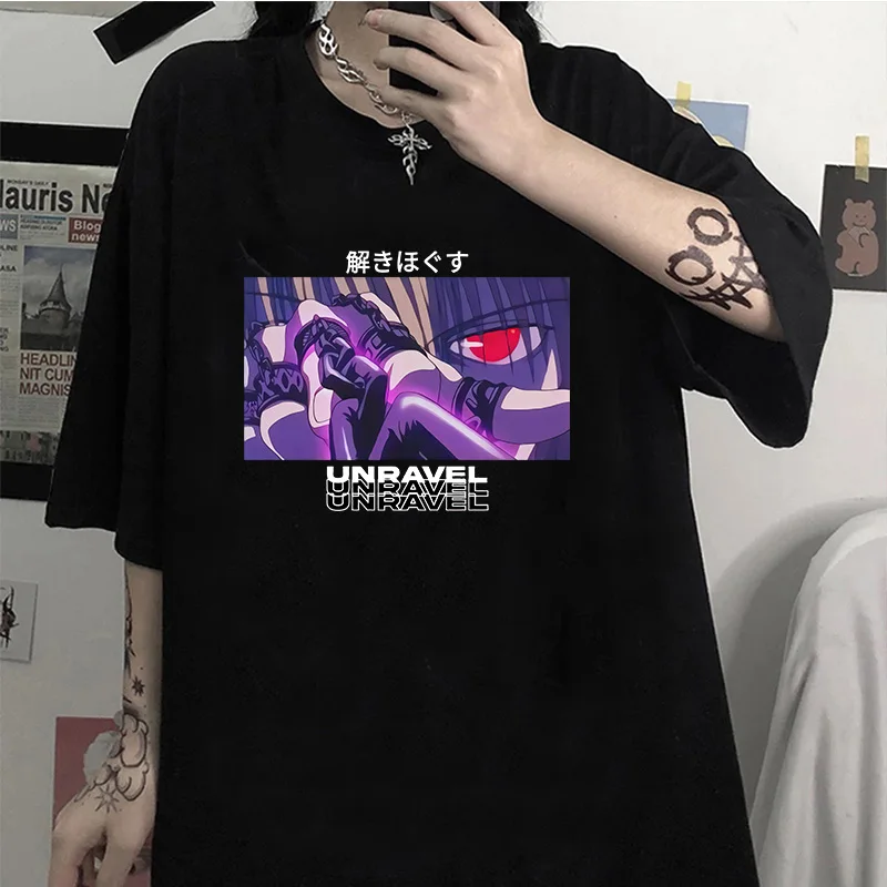Футболка с изображением манги Hisoka Kawaii Hunter X Killua Zoldyck забавная мультяшная Милая