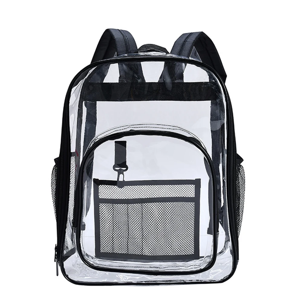 

PVC Waterproof Transparent School Bag See Through Backpacks Large Capacity Backpack Solid Clear Backpack