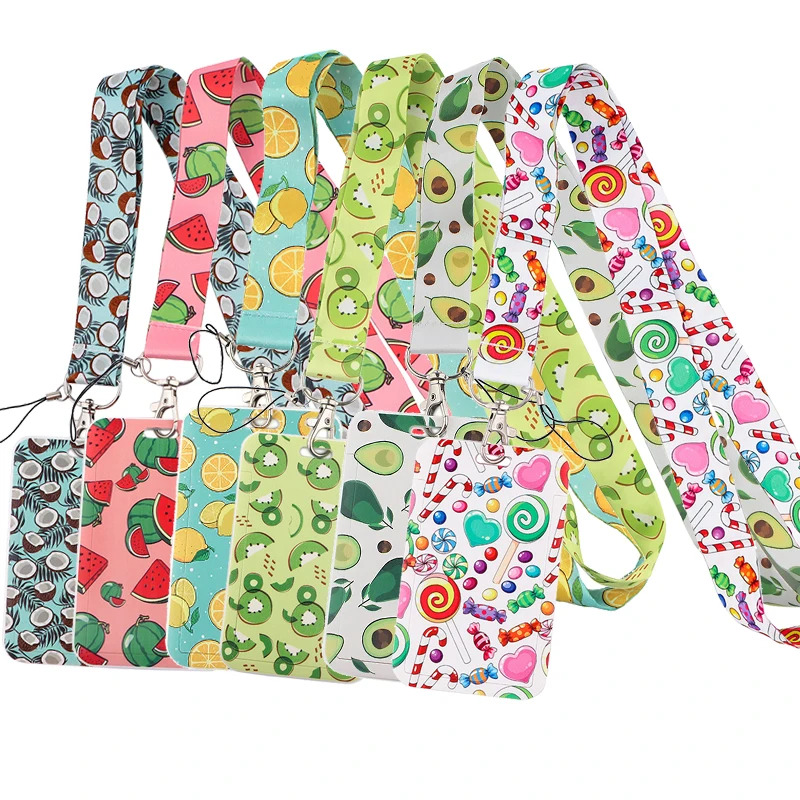 

C2605 Mix Fruit Lanyard for Keys Cute Watermelon Lemon Phone Strap Pineapple Strawberry ID Badge Holder Fashion Gifts