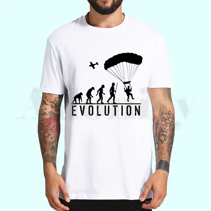 

Born To Fly Evolution of Paragliding 90s Cartoon Men Streetwear Style Fashion Clothes Print Tee Top Tshirt Male Graphic T-shirt